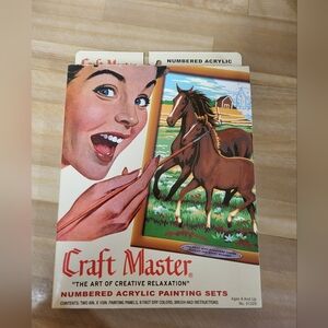 Retro Craft Master Paint by Numbers Kit Horses